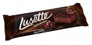 Lusette dark wafers with chocolate filling and chocolate top coating 50g